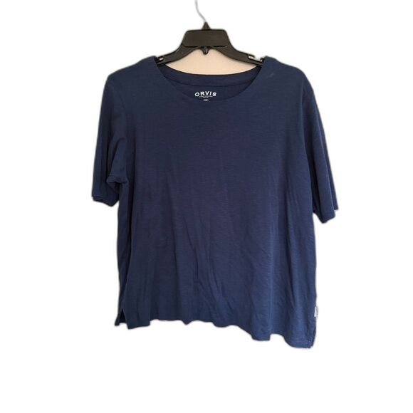 Orvis Tops - Orvis Classic Collection Navy Blue Slub Knit Short Sleeve Tee Shirt XXL